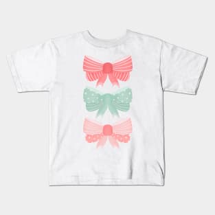 Mint and pink coquette bows Kids T-Shirt